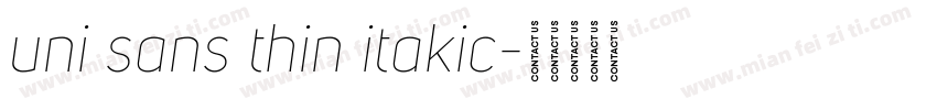 uni sans thin itakic字体转换